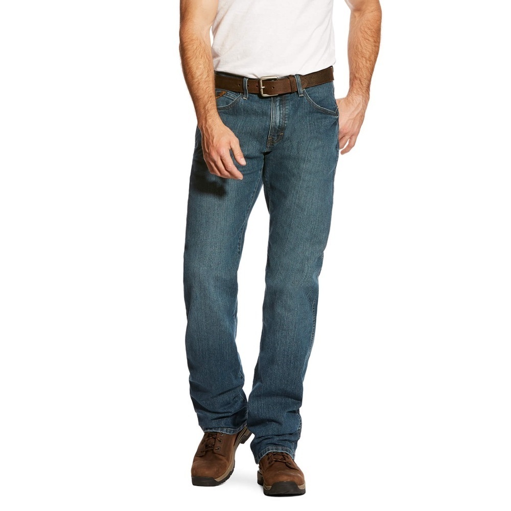 Men’s Ariat Rebar M4 Low Rise Boot Cut Jeans Distressed 40 X 32